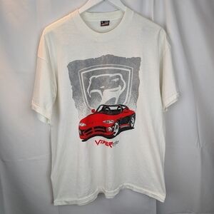 Vintage Fruit Of The Loom Dodge Viper White Graphic T-Shirt Size XL In EUC